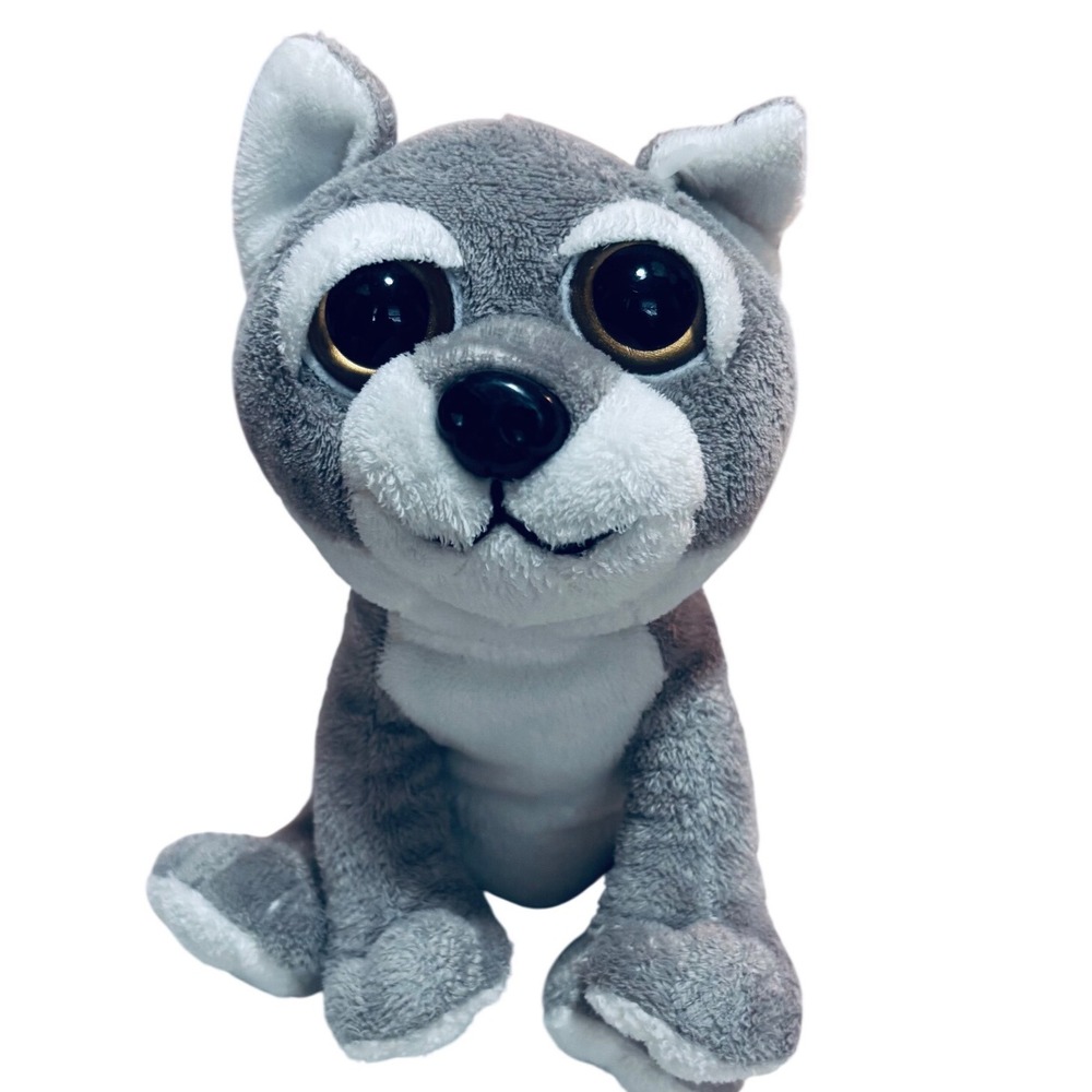 The Petting Zoo Great Wolf Lodge Gray Wolf Plush – approx. 9–10"